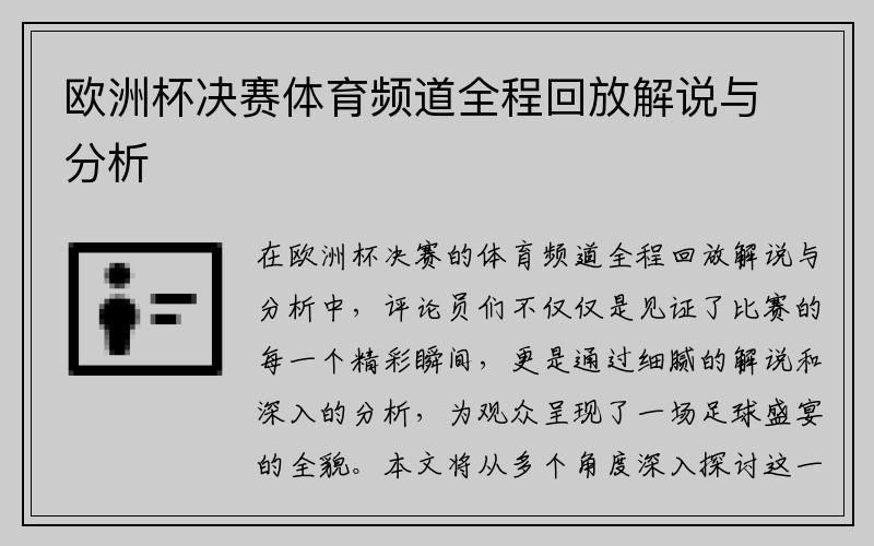 欧洲杯决赛体育频道全程回放解说与分析